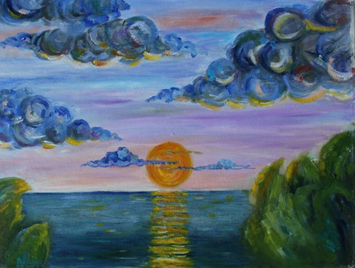 Sunset, 2019, 50 x 40 cm, Öl